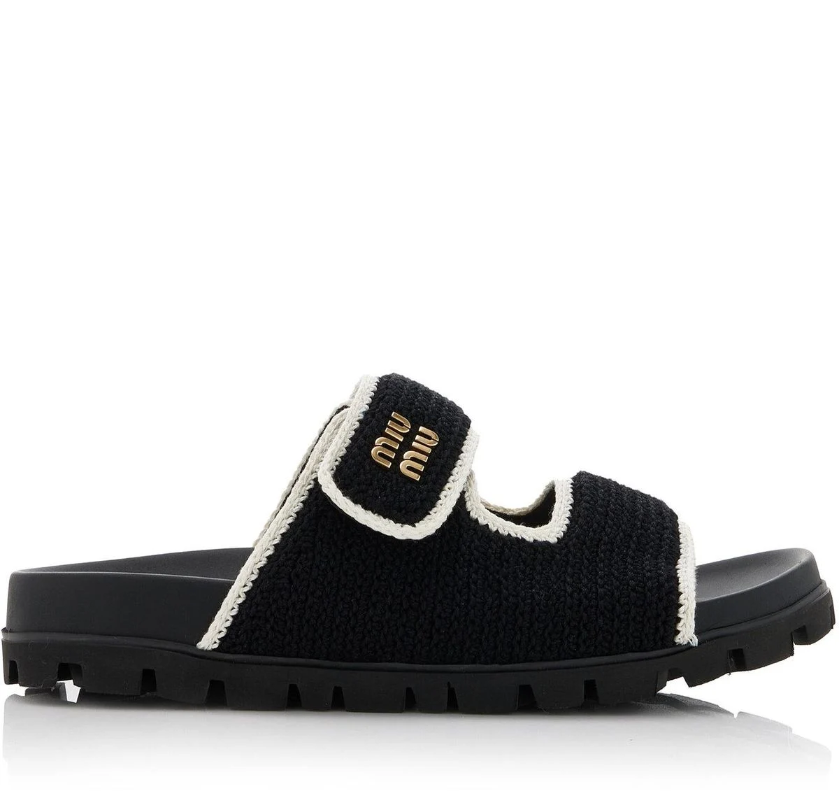 Miu Miu Crochet sandals black