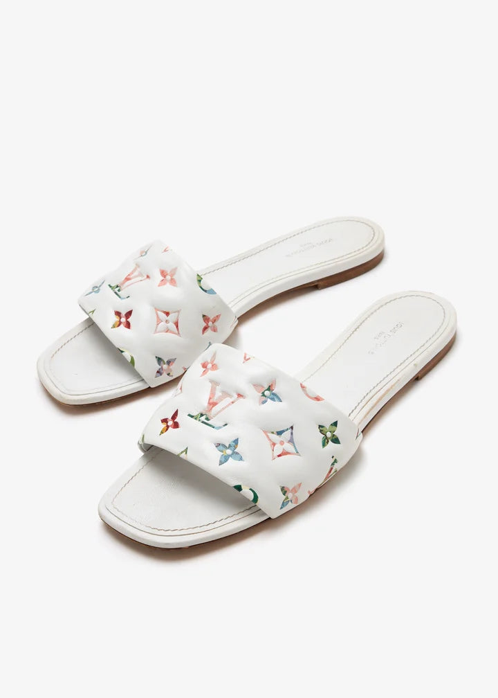 louis vuitton 6AM Flat Mule Takashi Murakami White