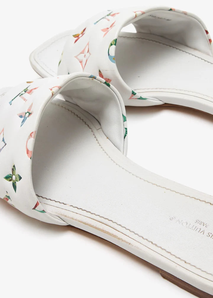louis vuitton 6AM Flat Mule Takashi Murakami White