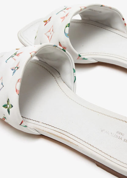 louis vuitton 6AM Flat Mule Takashi Murakami White